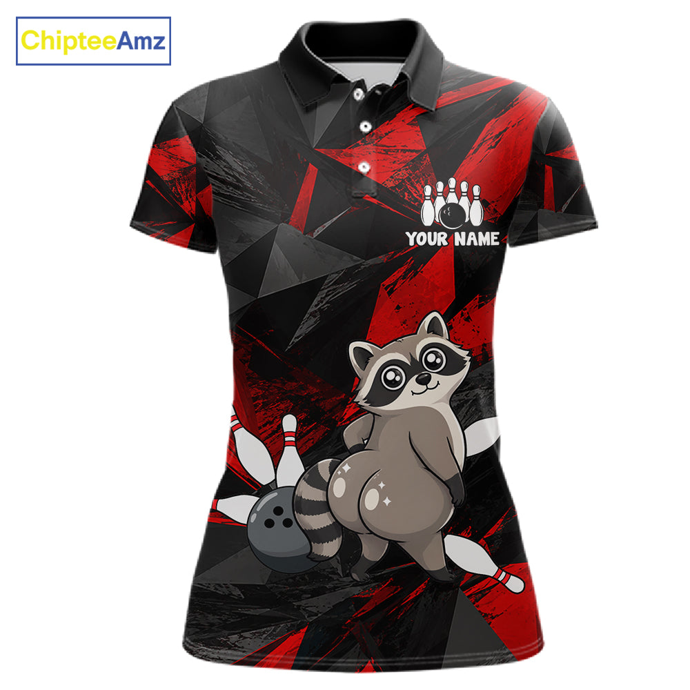 Raccoon Bowling Shirt Custom Team Name Funny Bowling League Shirt For Women NHT1452
