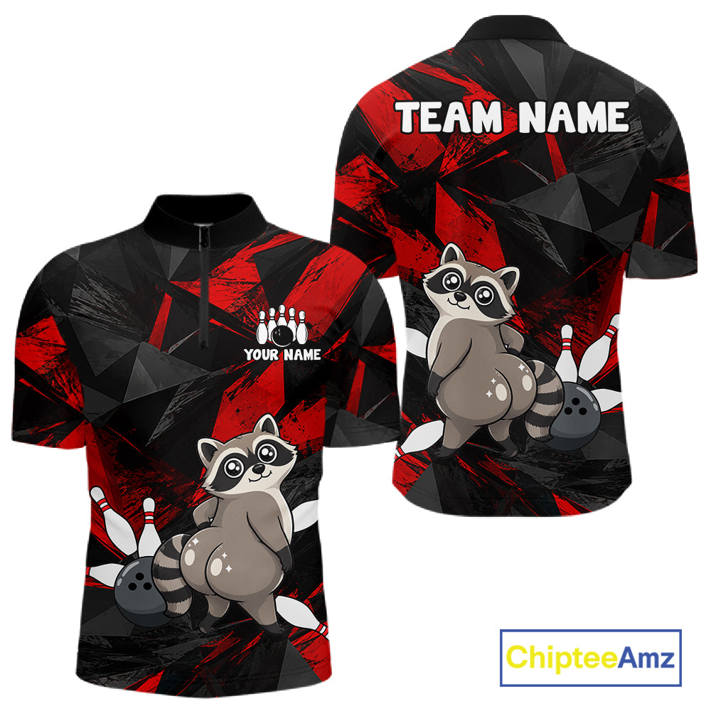 Raccoon Bowling Shirt Custom Team Name Funny Bowling League Shirt For Men NHT1452