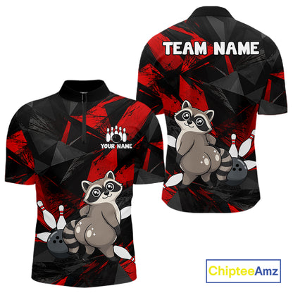 Raccoon Bowling Shirt Custom Team Name Funny Bowling League Shirt For Men NHT1452