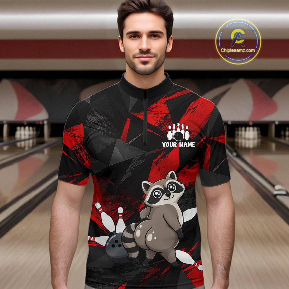 Raccoon Bowling Shirt Custom Team Name Funny Bowling League Shirt For Men NHT1452
