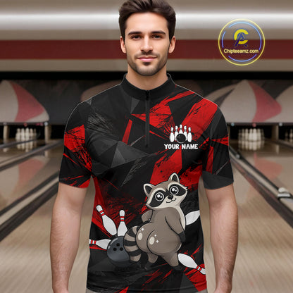 Raccoon Bowling Shirt Custom Team Name Funny Bowling League Shirt For Men NHT1452