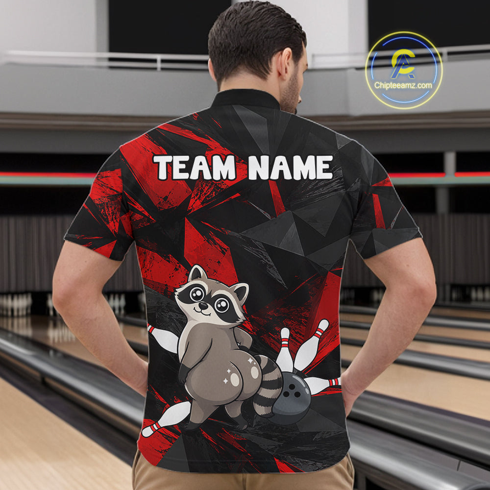 Raccoon Bowling Shirt Custom Team Name Funny Bowling League Shirt For Men NHT1452