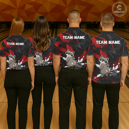 Raccoon Bowling Shirt Custom Team Name Funny Bowling League Shirt For Men NHT1452