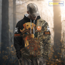 Load image into Gallery viewer, Yellow Lab Hunting Dog Customized Name All Over Print Shirts For Hunters, Duck Hunting Shirt NHT276