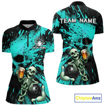 Load image into Gallery viewer, Bowling jersey with skeleton design and 'Team Name' text, featuring Chiptee Amz branding.