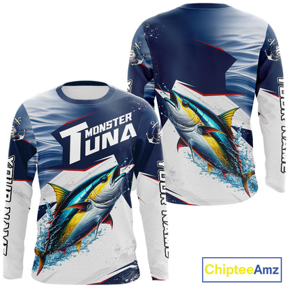 Offshore Sport Fishing Tuna Monster, Long Sleeve Tuna Fishing Jersey For Men NHT1466