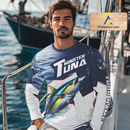 Offshore Sport Fishing Tuna Monster, Long Sleeve Tuna Fishing Jersey For Men NHT1466