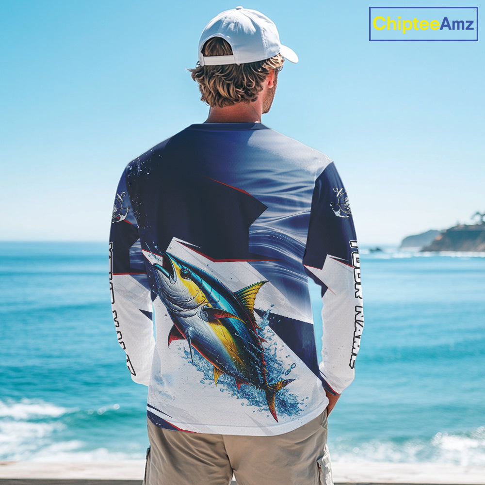 Offshore Sport Fishing Tuna Monster, Long Sleeve Tuna Fishing Jersey For Men NHT1466