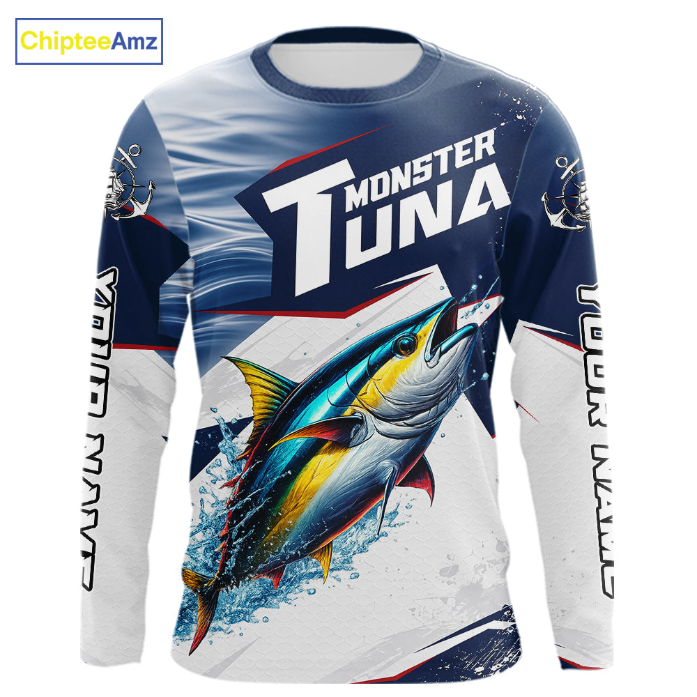 Offshore Sport Fishing Tuna Monster, Long Sleeve Tuna Fishing Jersey For Men NHT1466