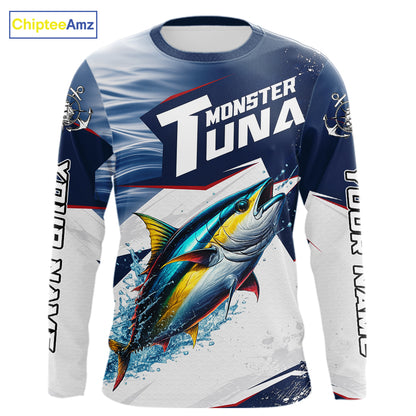 Offshore Sport Fishing Tuna Monster, Long Sleeve Tuna Fishing Jersey For Men NHT1466