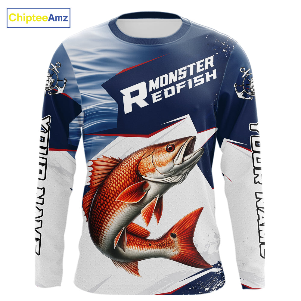 Offshore Sport Fishing Redfish Monster, Long Sleeve Redfish Fishing Jersey For Men NHT1467
