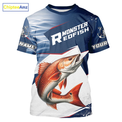 Offshore Sport Fishing Redfish Monster, Short Sleeve Redfish Fishing Jersey For Men NHT1467
