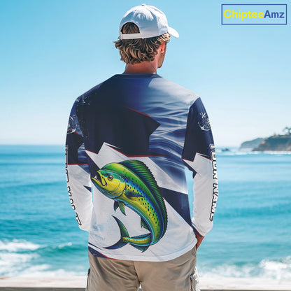 Offshore Sport Fishing Mahi Mahi Monster, Long Sleeve Mahi Mahi Fishing Jersey For Men NHT1468