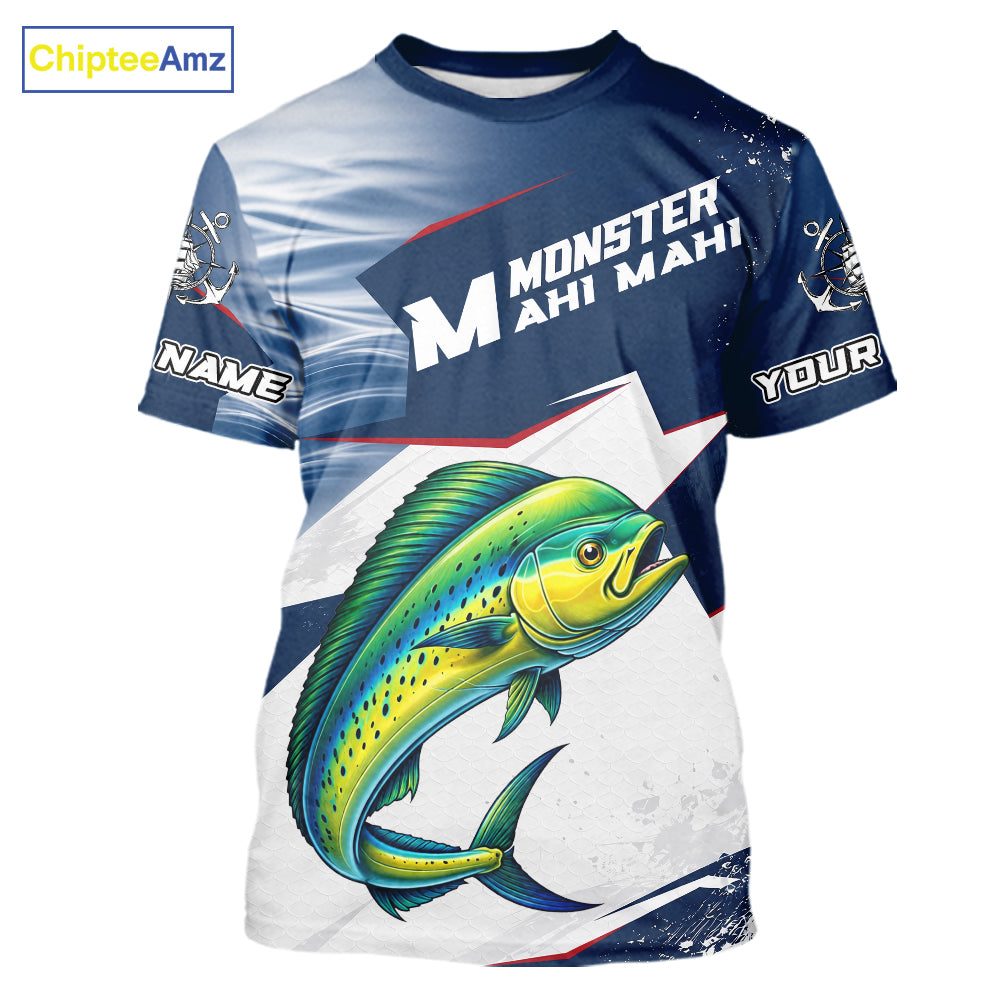 Offshore Sport Fishing Mahi Mahi Monster, Short Sleeve Mahi Mahi Fishing Jersey For Men NHT1468