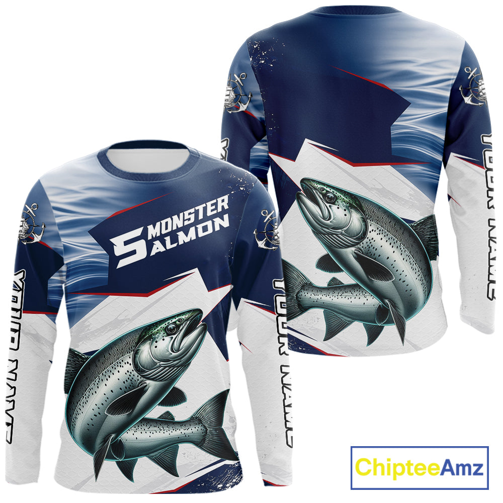 Offshore Sport Fishing Chinook Salmon Monster, Long Sleeve Salmon Fishing Jersey For Men NHT1469