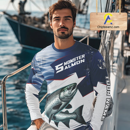 Offshore Sport Fishing Chinook Salmon Monster, Long Sleeve Salmon Fishing Jersey For Men NHT1469