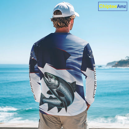 Offshore Sport Fishing Chinook Salmon Monster, Long Sleeve Salmon Fishing Jersey For Men NHT1469