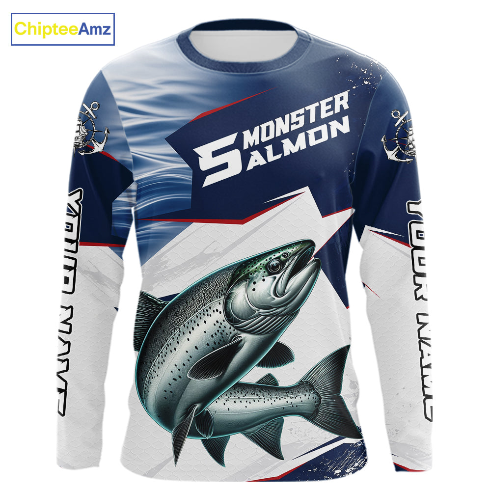 Offshore Sport Fishing Chinook Salmon Monster, Long Sleeve Salmon Fishing Jersey For Men NHT1469