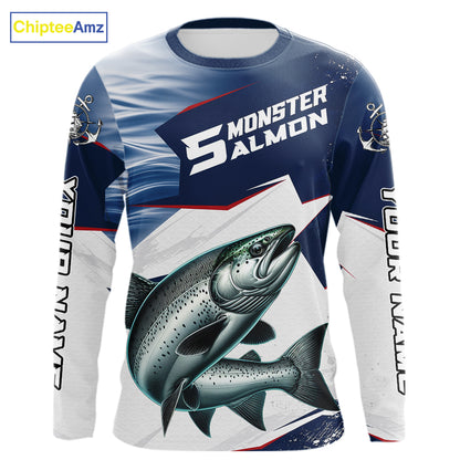 Offshore Sport Fishing Chinook Salmon Monster, Long Sleeve Salmon Fishing Jersey For Men NHT1469