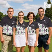 Load image into Gallery viewer, Custom Name Argyle Pattern Print Polo Shirt – Stylish Animal Print Golf Polo For Men NHT857