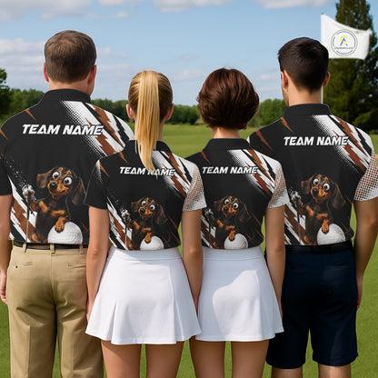 Ersonalized Dachshund Women Golf Polo Shirt, Funny Wiener Dog Performance Golf Shirt Gift NHT1309