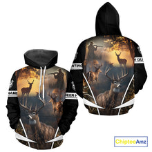 Load image into Gallery viewer, Personalized Deer Hunting Shirt, Custom Name 3D Deer Print, Perfect Gift for Hunters NHT279