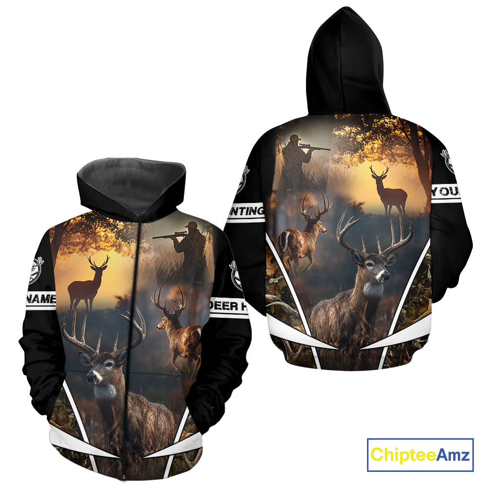 Personalized Deer Hunting Shirt, Custom Name 3D Deer Print, Perfect Gift for Hunters NHT279