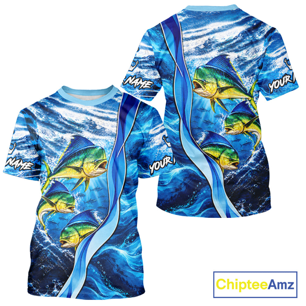 Mahi Mahi Jersey Custom Name Design Ocean Blue