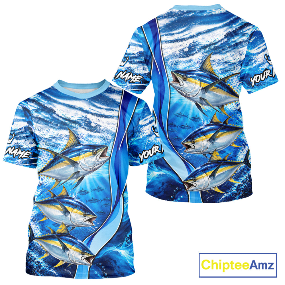Tuna Jersey Custom Name Design Ocean Blue