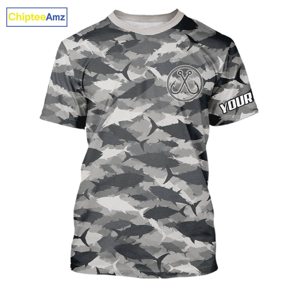 Camo Tuna Fishing Shirt Short Sleeve custom Your Name