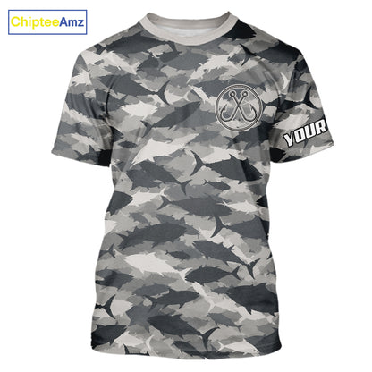 Camo Tuna Fishing Shirt Short Sleeve custom Your Name