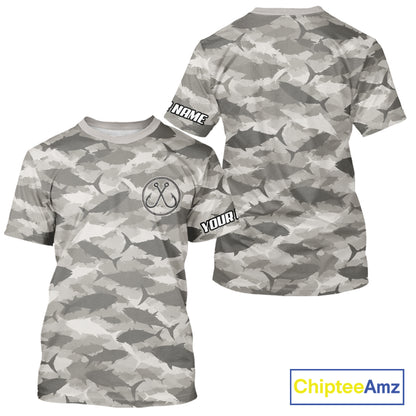 Camo Tuna Fishing Shirt Short Sleeve custom Your Name