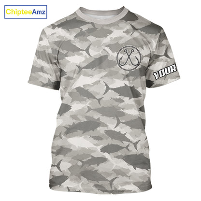 Camo Tuna Fishing Shirt Short Sleeve custom Your Name