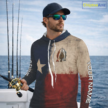 Load image into Gallery viewer, Texas Slam Speckled Trout Flounder Redfish Hooded Fishing Shirt, Texas Flag UV Performance Fishing Apparel 