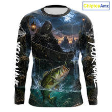 Load image into Gallery viewer, Grim Reaper Fishing Jersey, Largemouth Bass Long Sleeve UV Performance Shirt For Men 