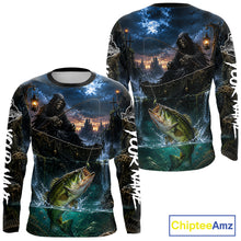 Load image into Gallery viewer, Grim Reaper Fishing Jersey, Largemouth Bass Long Sleeve UV Performance Shirt For Men 