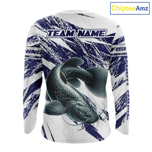 Catfish Custom Fishing Shirts Long Sleeve For Men , Catfish Fishing Tournament Apparel NHT521