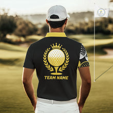 Load image into Gallery viewer, Golf Balls Yellow Pattern Mens Golf Polo Shirts Custom Golf Apparel For Familly Team Shirt NHT708