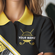 Load image into Gallery viewer, Golf Balls Yellow Pattern Womens Golf Polo Shirts Custom Golf Apparel For Familly Team Shirt NHT708