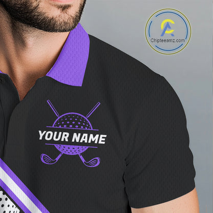 Golf Balls Purple Pattern Mens Golf Polo Shirts Custom Golf Apparel For Familly Team Shirt NHT710