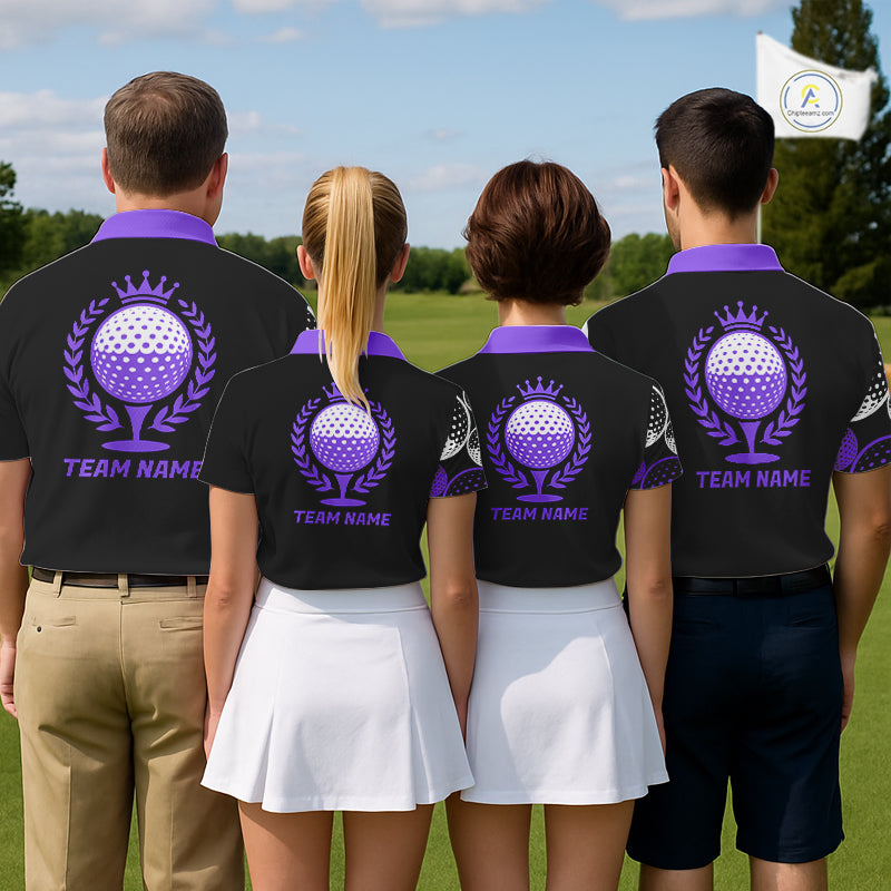 Golf Balls Purple Pattern  Womens Golf Polo Shirts Custom Golf Apparel For Familly Team Shirt NHT710