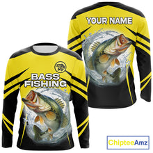Load image into Gallery viewer, Largemouth Bass Fishing Shirts Long Sleeve Sport With Personalized Name NHT397