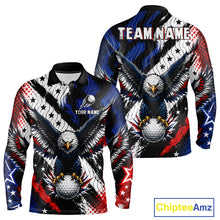 Load image into Gallery viewer, American Flag Eagle Mens Golf Polo Shirts Custom Patriotic Eagle Golf Jersey NHT903