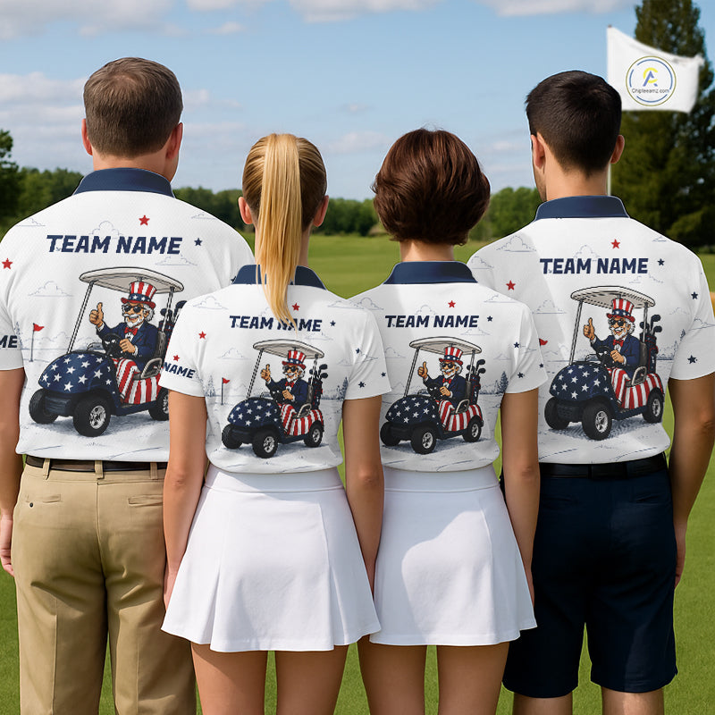 Custom Patriotic Mens Golf Polo Shirt – American Eagle Golf Team Polo With Personalized Name NHT1065