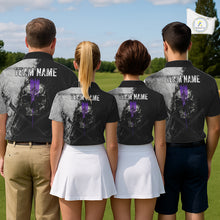 Load image into Gallery viewer, Personalized Skull Womens Golf Polo Shirt Purple Lightning Custom Team Name Golf Shirt NHT1072