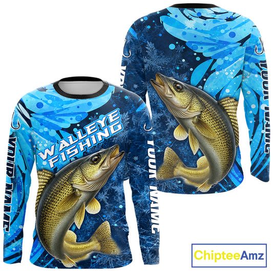 Walleye Fishing Shirt For Men, Ice Fishing Shirt, Walleye Long Sleeve Fishing Gift NHT1389