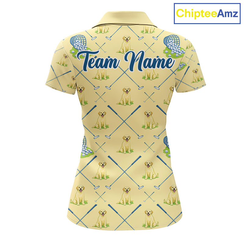 Funny Yellow Labrador Golf Polo Shirt For Team, Womens Polo Shirt For Golf Lovers NHT564