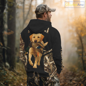 Personalized Yellow Lab Duck Hunting Custom Name All Over Print Shirt, Duck Hunting Gifts NHT241
