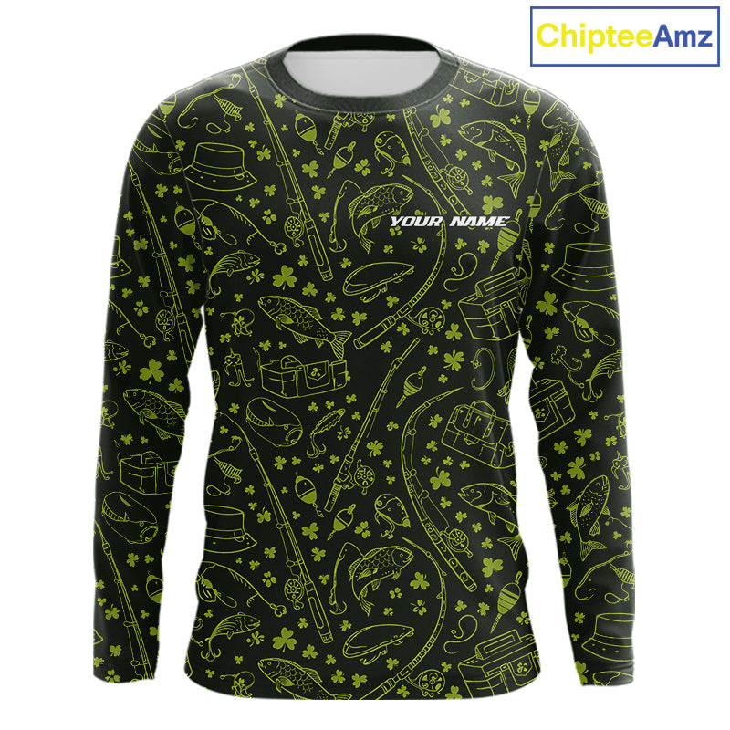 Fishing Shirt Long Sleeve, Patrick Day Fishing Jersey Personalized Name, Team Name NHT426