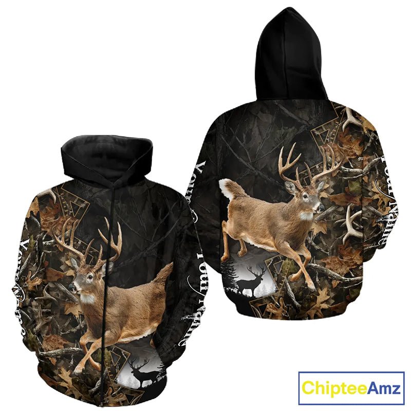 Customized Name Whitetail Deer Hunting Jump Shirt, Gift for Hunters – NHT315